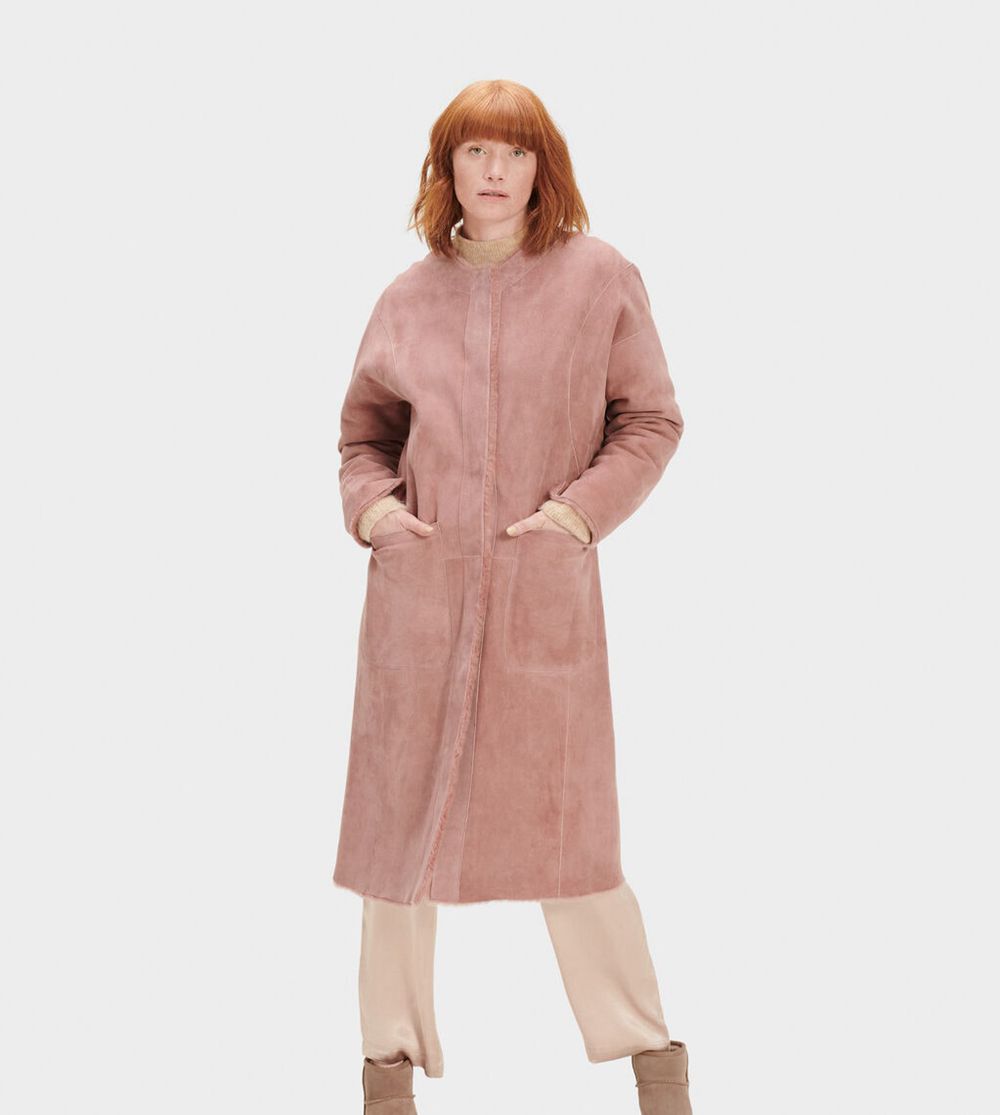 Ugg Coats Canada - Ugg Women's Remy Reversible Shearling Pink